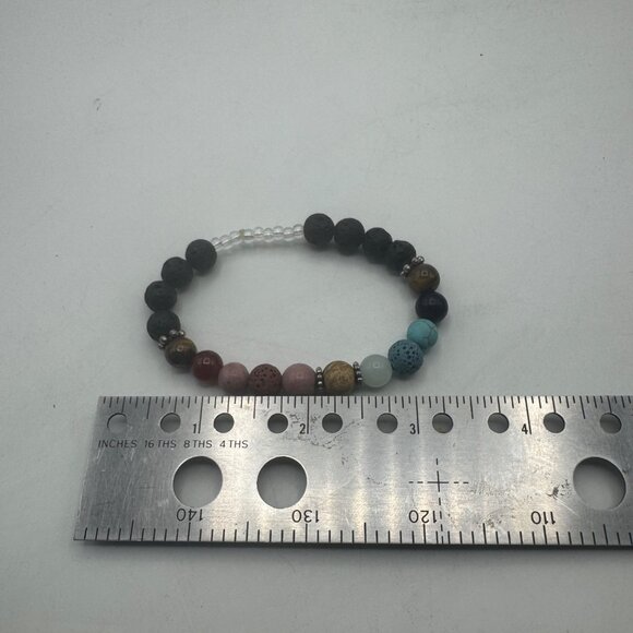 Multicolor Lava Bead Stretch Bracelet Aromatherapy Essential Oil Diffuser Unisex - Picture 4 of 5